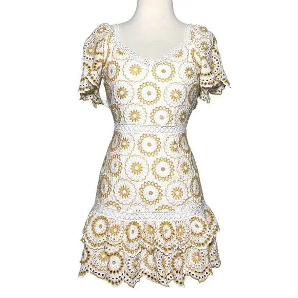SAYLOR XS THE KALEY DRESS YELLOW EYELET - Picture 2 of 6